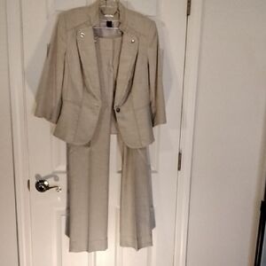 White House Black Market Beige Suit Set